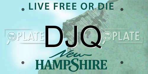 DJQ New Hampshire License Plate