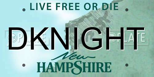 DKNIGHT New Hampshire License Plate