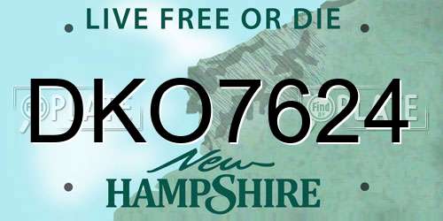DKO7624 New Hampshire License Plate