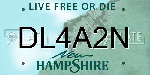 DL4A2N New Hampshire License Plate