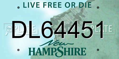 DL64451 New Hampshire License Plate