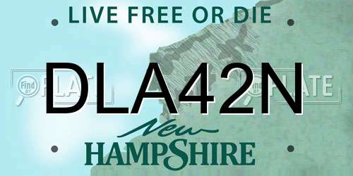 DLA42N New Hampshire License Plate