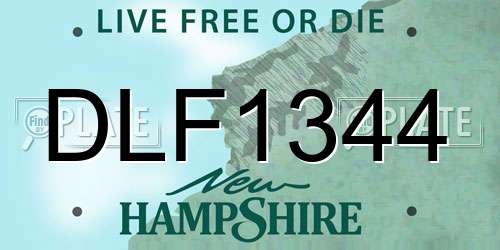 DLF1344 New Hampshire License Plate