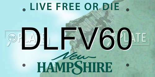DLFV60 New Hampshire License Plate