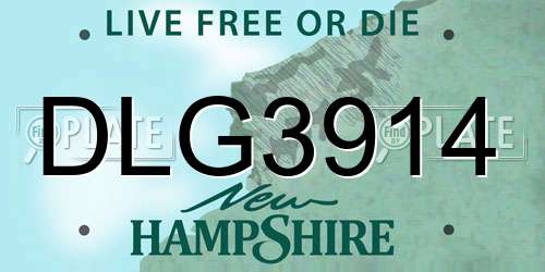 DLG3914 New Hampshire License Plate
