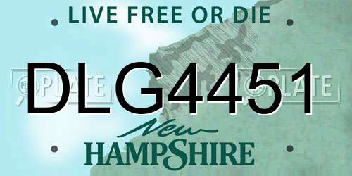 DLG4451 New Hampshire License Plate