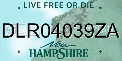 DLR04039ZA New Hampshire License Plate