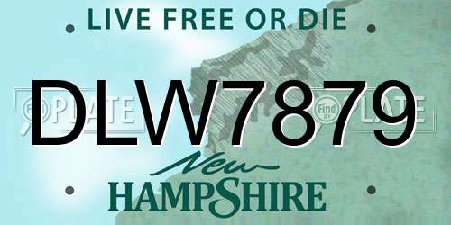 DLW7879 New Hampshire License Plate