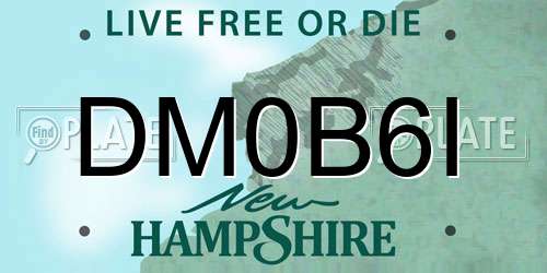 DM0B6I New Hampshire License Plate