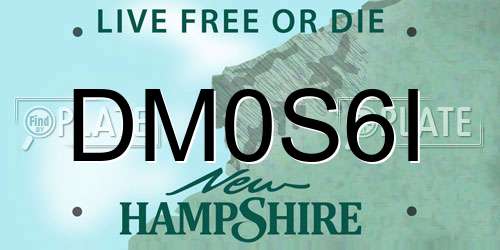 DM0S6I New Hampshire License Plate