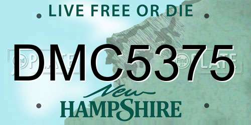 DMC5375 New Hampshire License Plate