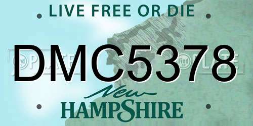 DMC5378 New Hampshire License Plate