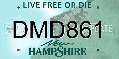 DMD861 New Hampshire License Plate