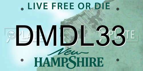 DMDL33 New Hampshire License Plate