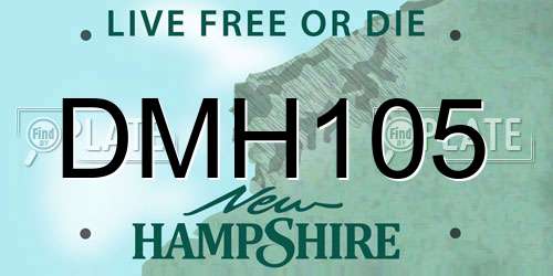DMH105 New Hampshire License Plate
