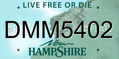 DMM5402 New Hampshire License Plate