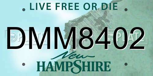 DMM8402 New Hampshire License Plate