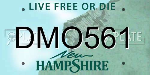 DMO561 New Hampshire License Plate