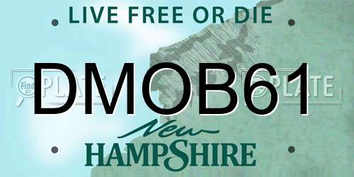 DMOB61 New Hampshire License Plate
