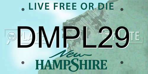 DMPL29 New Hampshire License Plate