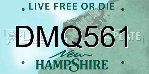 DMQ561 New Hampshire License Plate