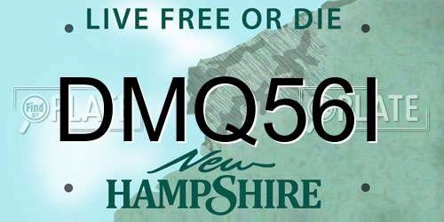 DMQ56I New Hampshire License Plate