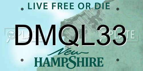 DMQL33 New Hampshire License Plate