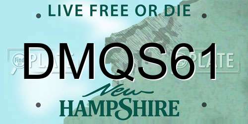 DMQS61 New Hampshire License Plate