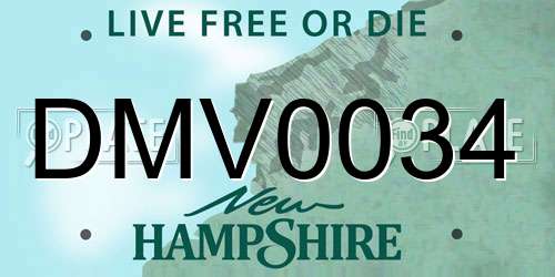 DMV0034 New Hampshire License Plate