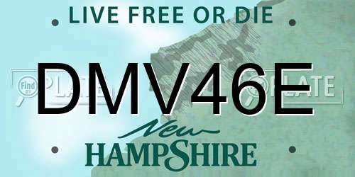 DMV46E New Hampshire License Plate