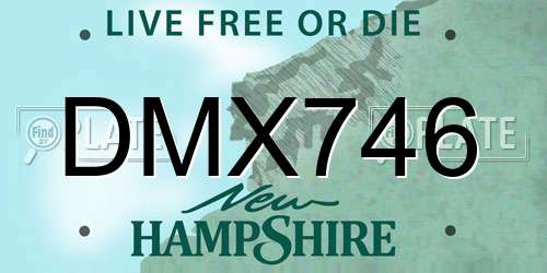 DMX746 New Hampshire License Plate
