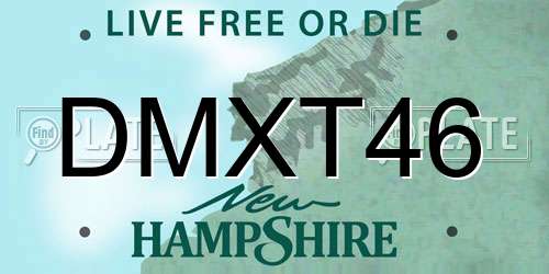 DMXT46 New Hampshire License Plate