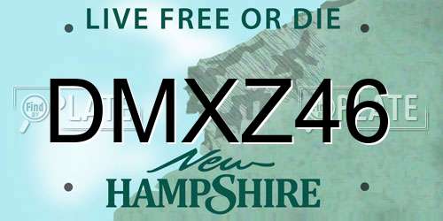 DMXZ46 New Hampshire License Plate
