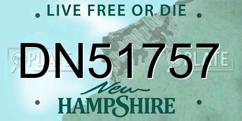 DN51757 New Hampshire License Plate