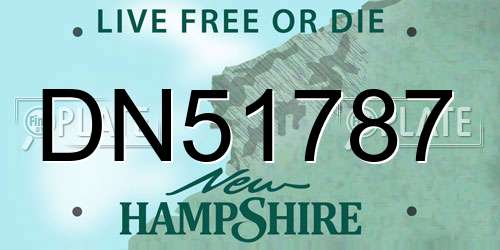 DN51787 New Hampshire License Plate