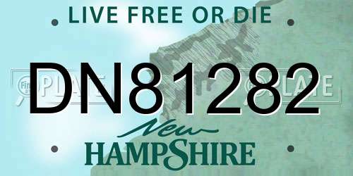 DN81282 New Hampshire License Plate