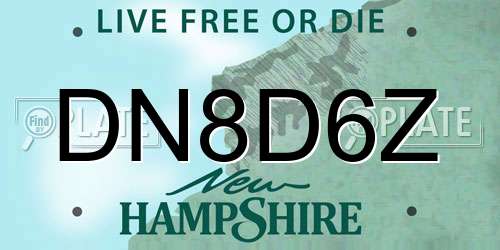 DN8D6Z New Hampshire License Plate