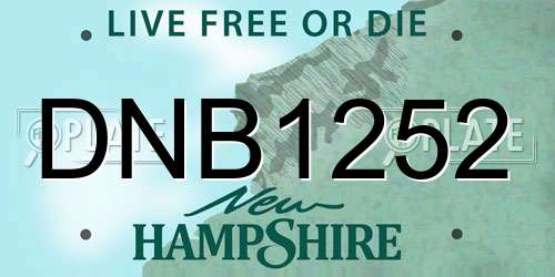 DNB1252 New Hampshire License Plate