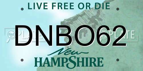 DNBO62 New Hampshire License Plate