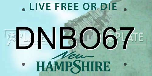 DNBO67 New Hampshire License Plate