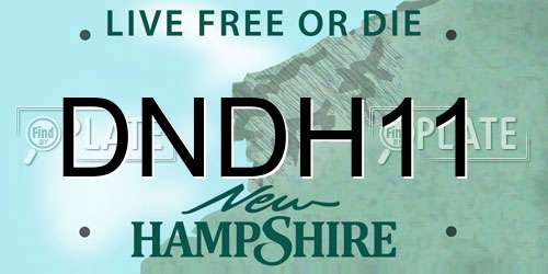 DNDH11 New Hampshire License Plate