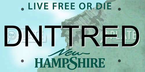 DNTTRED New Hampshire License Plate