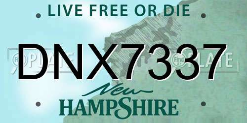 DNX7337 New Hampshire License Plate