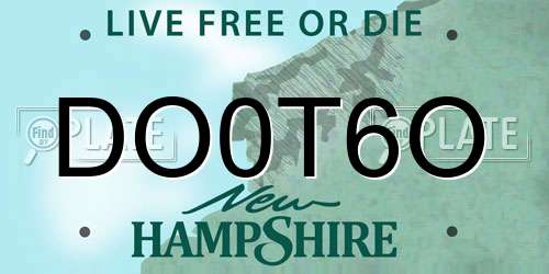 DO0T6O New Hampshire License Plate