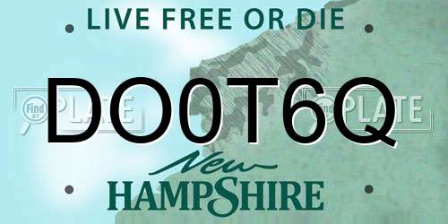 DO0T6Q New Hampshire License Plate