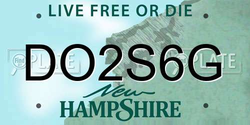 DO2S6G New Hampshire License Plate