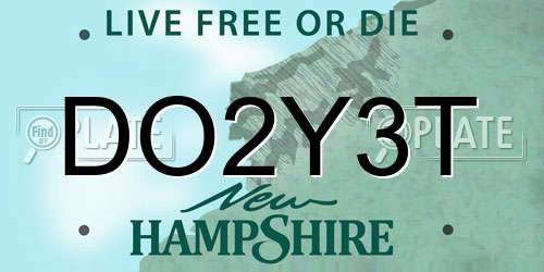 DO2Y3T New Hampshire License Plate