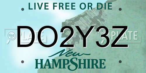 DO2Y3Z New Hampshire License Plate