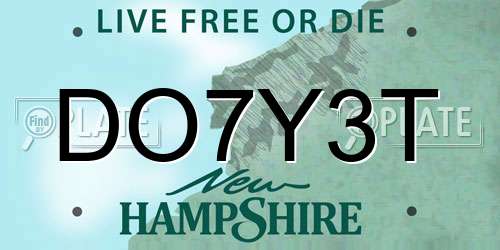 DO7Y3T New Hampshire License Plate