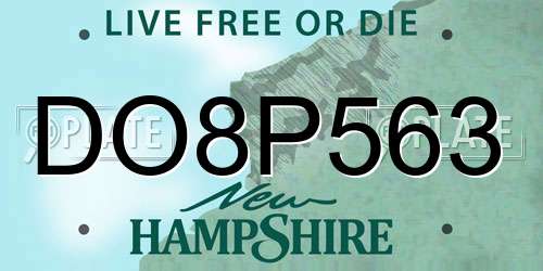 DO8P563 New Hampshire License Plate